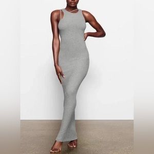 SKIMS heather gray cutout dress